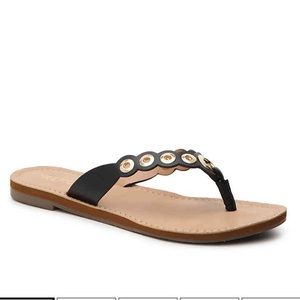 report black flat sandals